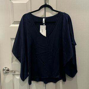 Glam Navy Blue Blouse